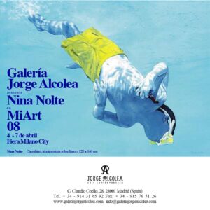 invitation card, gallery, jorge alcolea, madrid, miart, milan, 2008, nina nolte, pool paintings
