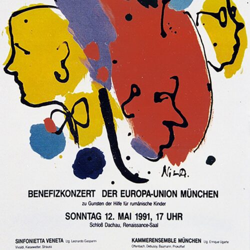 1991, benefit concert, poster, nina nolte, kammerensemble munich, europa-union munich, help, romanian children
