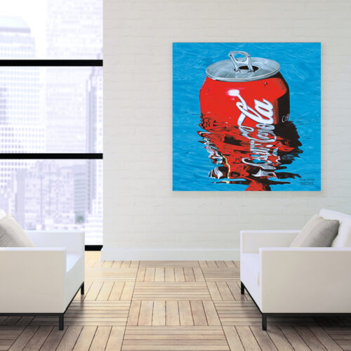 Floating can, Coke can in my pool by Nna Nolte