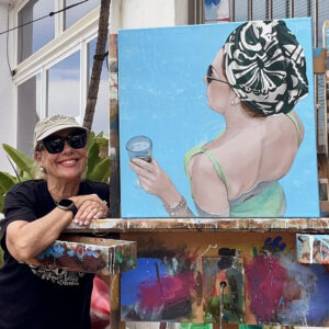 it's magic, nina nolte, original, lady, watching, drink, pool sunglasses, turban, clear water, summer, green bathing suit, relaxing